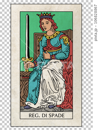 Marseille Tarot Minor Arcana Queen of Swords 106828867
