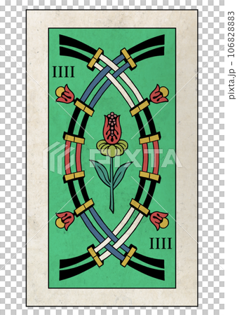 馬賽版塔羅牌小阿爾克那寶劍四 106828883