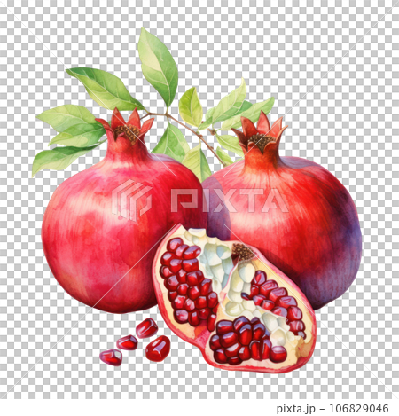 Ripe pomegranate isolated 106829046