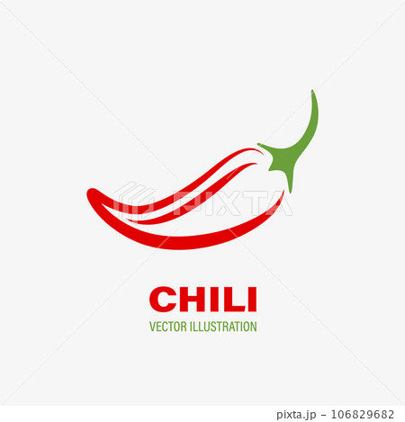 Flat Vector Red Spicy Chili Pepper Icon. Jalapeno Pepper Design Template for Asian and Mexican Spicy Food and Sauce 106829682