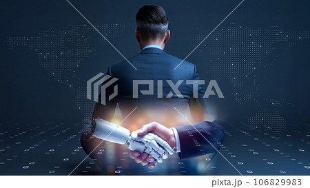 デジタルの世界で成功したビジネスリーダー、DX サイバーセキュリティ、インターネット安全のイメージ 106829983