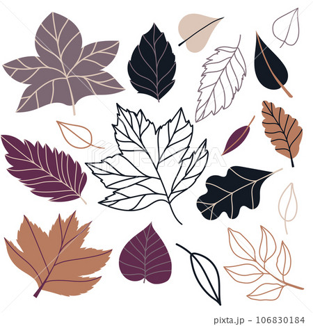 Vector seamless pattern with leaves and berries in cozy colors