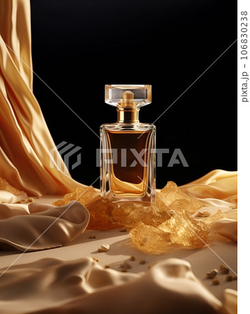 Luxurious perfume bottle mockup, exquisite perfume commercial with natural light and rich rextures in studio background, beauty product container Luxurious perfume bottle mockup, exquisite perfume commercial with natural light and rich rextures in studio background, beauty product container 106830238