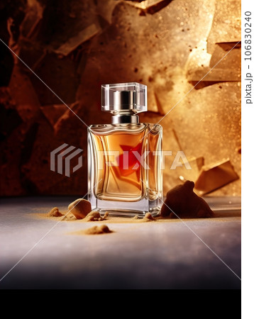 Luxurious perfume bottle mockup, exquisite perfume commercial with natural light and rich rextures in studio background, beauty product container Luxurious perfume bottle mockup, exquisite perfume commercial with natural light and rich rextures in studio background, beauty product container 106830240