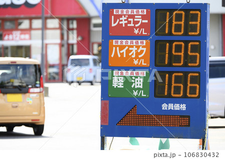 ガソリンスタンドの価格表示 ガソリンスタンドの価格表示 106830432