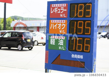 ガソリンスタンドの価格表示 ガソリンスタンドの価格表示 106830433