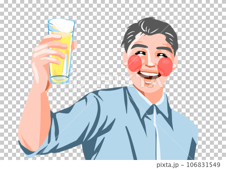 笑顔で乾杯する男性 笑顔で乾杯する男性 106831549
