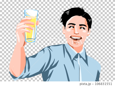 笑顔で乾杯する男性 笑顔で乾杯する男性 106831551