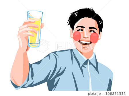 笑顔で乾杯する男性 笑顔で乾杯する男性 106831553