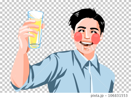 笑顔で乾杯する男性 笑顔で乾杯する男性 106831553