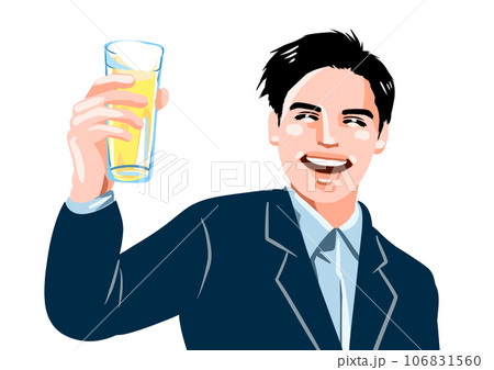笑顔で乾杯する男性 笑顔で乾杯する男性 106831560