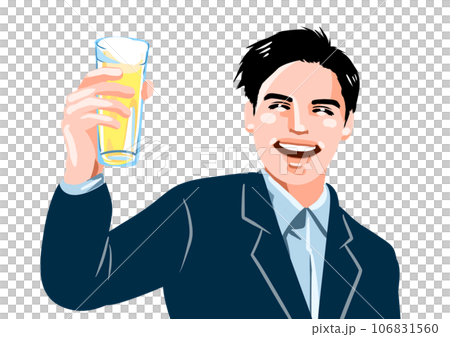笑顔で乾杯する男性 笑顔で乾杯する男性 106831560
