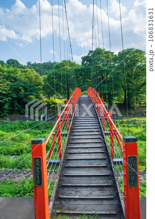 沼尾川親水公園　ふれあい橋　真夏の風景　渋川市 106831631