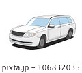 白色のワゴン車のイラスト 106832035