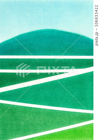 ソフトパステル画　ヴァル・ドルチャ　夏風景　手描き 106833422