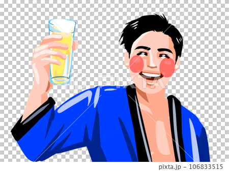祭りを楽しむ日本男性 祭りを楽しむ日本男性 106833515