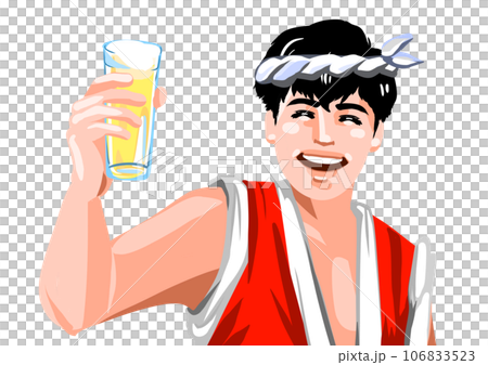 祭りを楽しむ日本男性 祭りを楽しむ日本男性 106833523