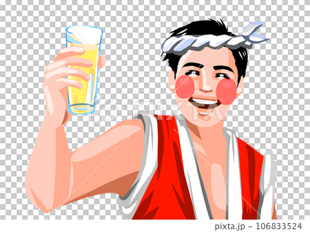 祭りを楽しむ日本男性 祭りを楽しむ日本男性 106833524