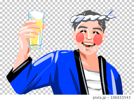 祭りを楽しむ日本男性 106833543