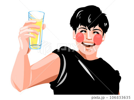 爽やかにビールを飲む男性 爽やかにビールを飲む男性 106833635