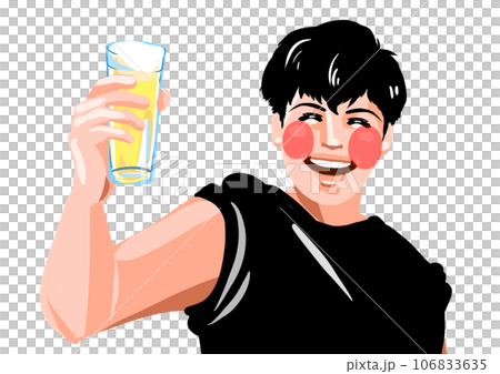 爽やかにビールを飲む男性 爽やかにビールを飲む男性 106833635