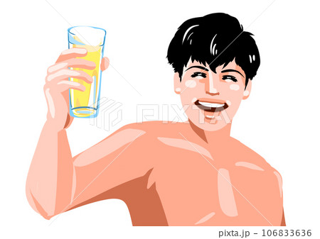 爽やかにビールを飲む男性 106833636