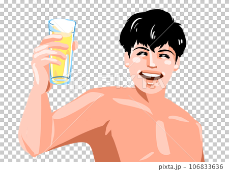 爽やかにビールを飲む男性 106833636