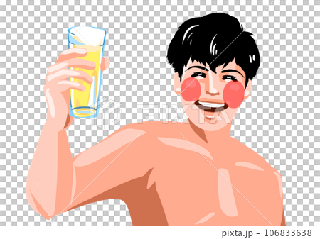 爽やかにビールを飲む男性 106833638