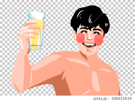爽やかにビールを飲む男性 106833639