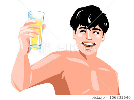 爽やかにビールを飲む男性 106833640