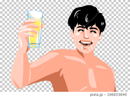 爽やかにビールを飲む男性 106833640