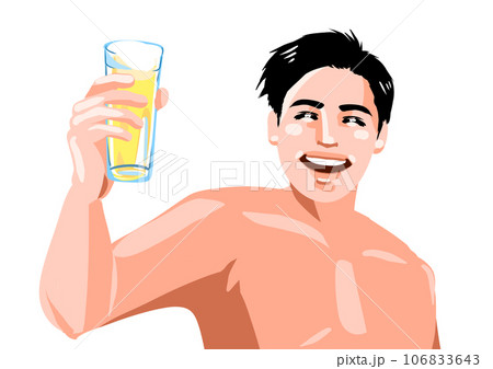 爽やかにビールを飲む男性 106833643