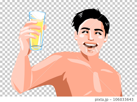 爽やかにビールを飲む男性 106833643