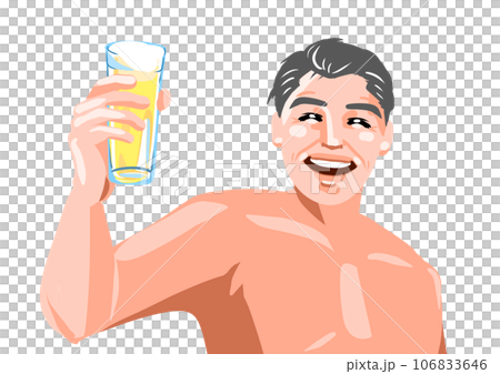 爽やかにビールを飲む男性 106833646