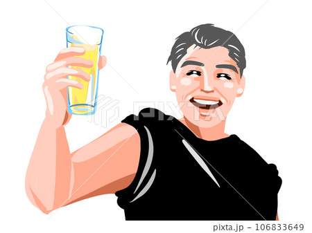 爽やかにビールを飲む男性 106833649