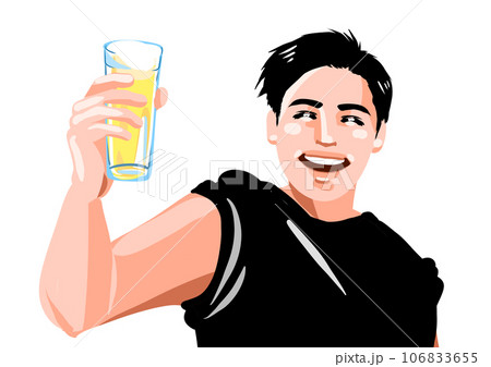 爽やかにビールを飲む男性 106833655