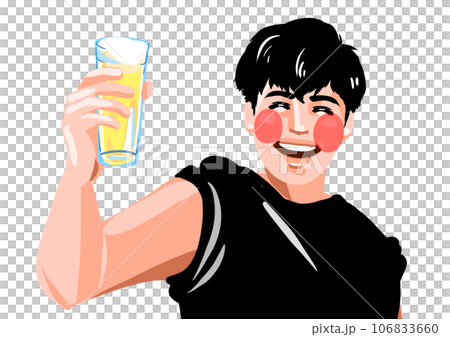 爽やかにビールを飲む男性 106833660