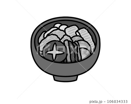 治部煮・郷土料理・石川県・モノクロ 106834333