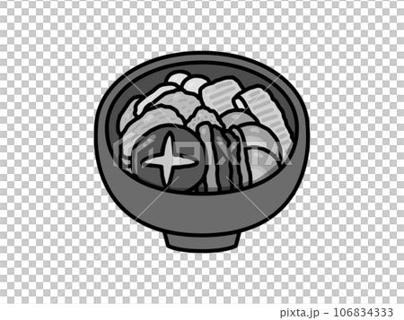 治部煮・郷土料理・石川県・モノクロ 106834333