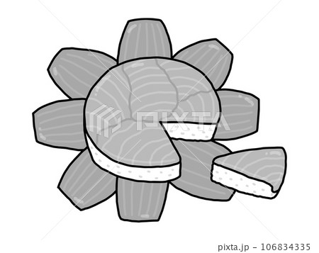 ます寿司・郷土料理・富山県・モノクロ 106834335