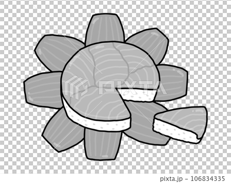 ます寿司・郷土料理・富山県・モノクロ 106834335