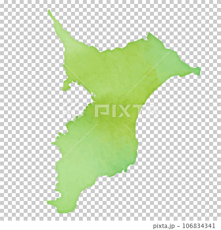 水彩風格的千葉縣地圖插圖 106834341