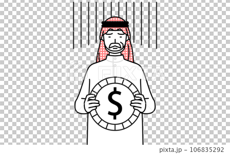 Image of foreign exchange losses and dollar depreciation, Islamic senior man 106835292