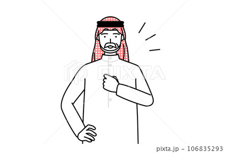 胸を叩くイスラムのシニア男性 胸を叩くイスラムのシニア男性 106835293