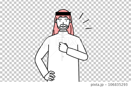 Islamic senior man beating his chest Islamic senior man beating his chest 106835293