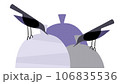 ゴミにたかるカラスのイラスト 106835536