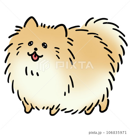 茶色いポメラニアン犬のイラスト 106835971