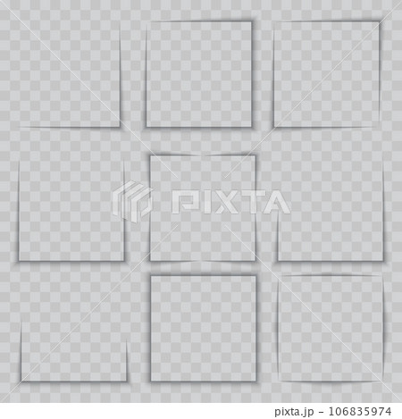Realistic square shadows. Collection of...のイラスト素材 [106835974] - PIXTA