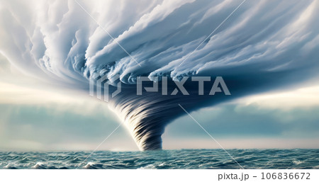 水上の竜巻　AI画像 106836672