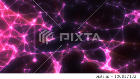 Abstract purple plexus lines triangles energy magical background 106837132